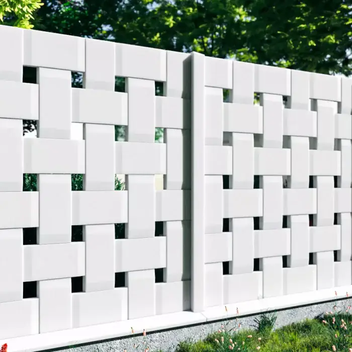 Ogrodzenie betonowe Space (KV500), białe (premium)