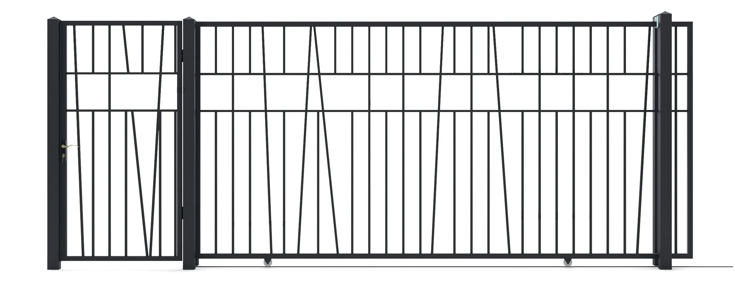 Bramy metalowe Wales (KP102) — wjazdowa i furtka