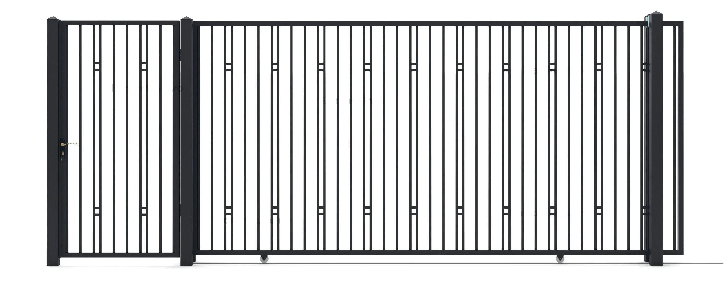 Bramy metalowe New (KP120) — wjazdowa i furtka