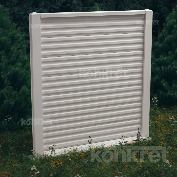 Ogrodzenie betonowe Liner (KM100), wysokość 210 cm, białe (premium)