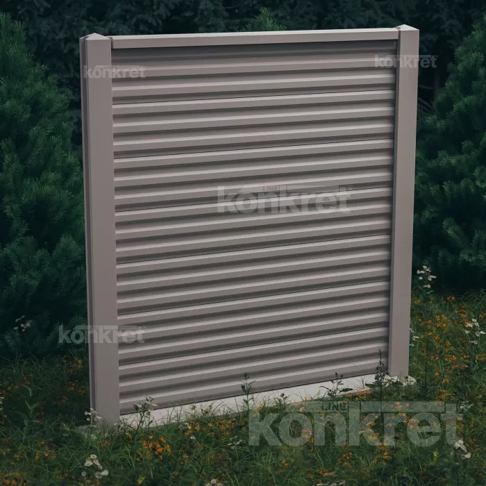 Ogrodzenie betonowe Liner (KM100), wysokość 210 cm, szare (standardowe)