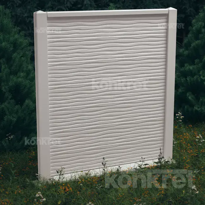 Ogrodzenie betonowe Dune (KM201), wysokość 210 cm, biały (premium)