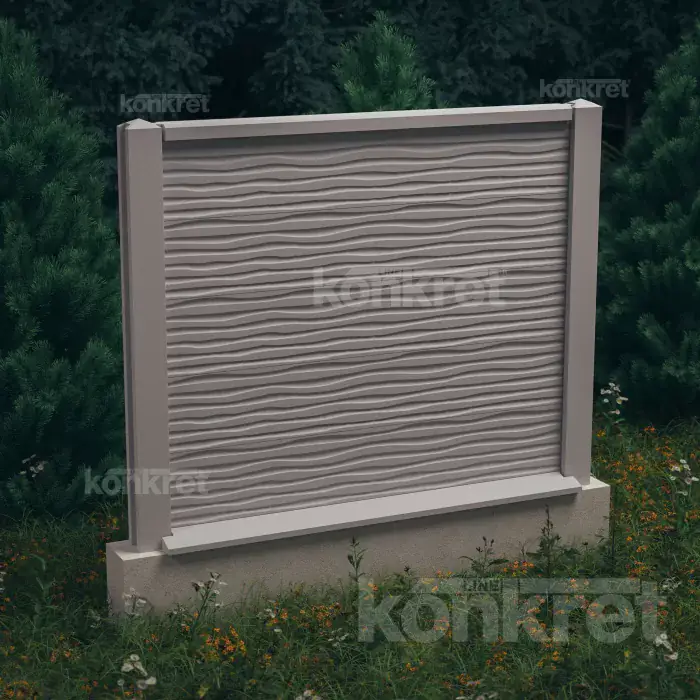 Ogrodzenie betonowe Dune (KM201), wysokość 150 cm, szare (standardowe)