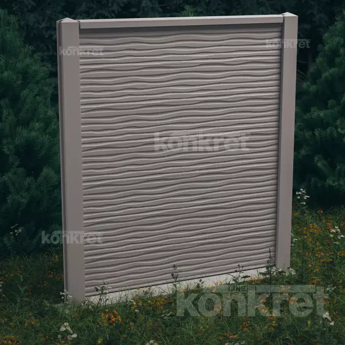 Ogrodzenie betonowe Dune (KM201), wysokość 210 cm, szary (standard)