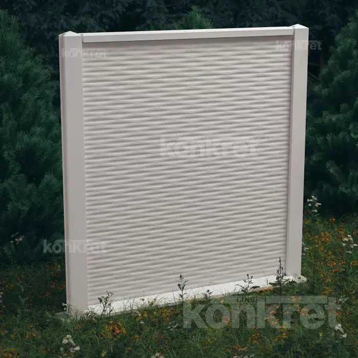 Ogrodzenie betonowe Ocean (KM202), wysokość 210 cm, białe (premium)