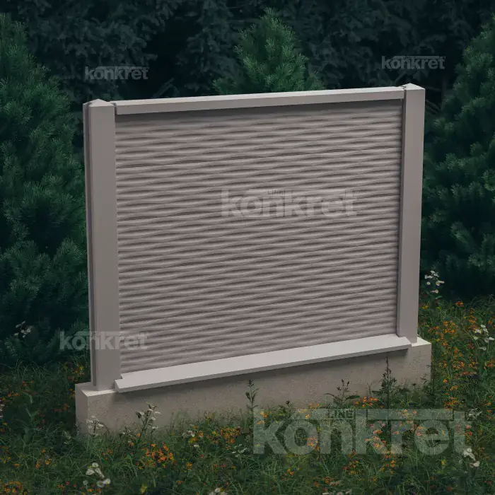 Ogrodzenie betonowe Ocean (KM202), wysokość 150 cm, szare (standard)