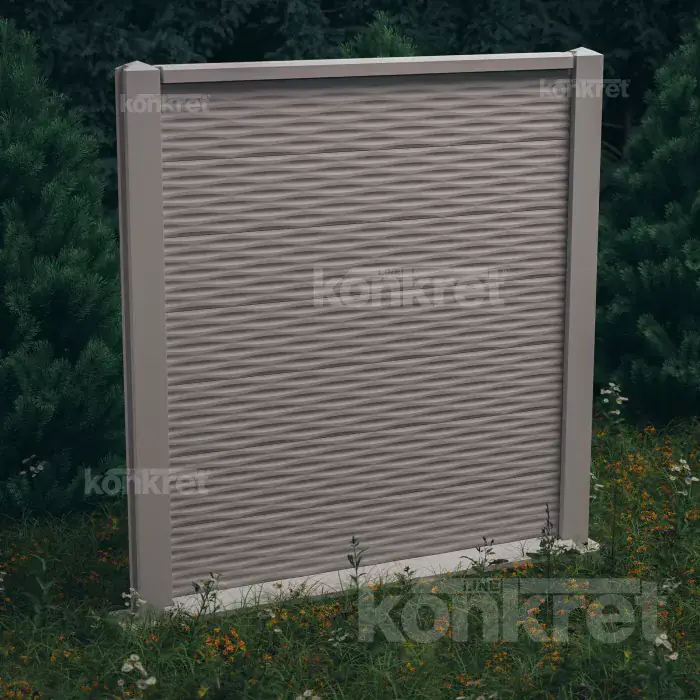 Ogrodzenie betonowe Ocean (KM202), wysokość 210 cm, szare (standard)