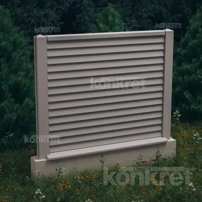 Ogrodzenie betonowe Rain Guard (KM209), wysokość 150 cm, szare (standard)
