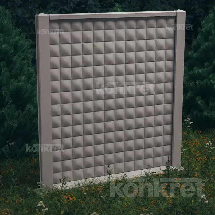 Ogrodzenie betonowe Royal (KM205), wysokość 210 cm, szare (standardowe)