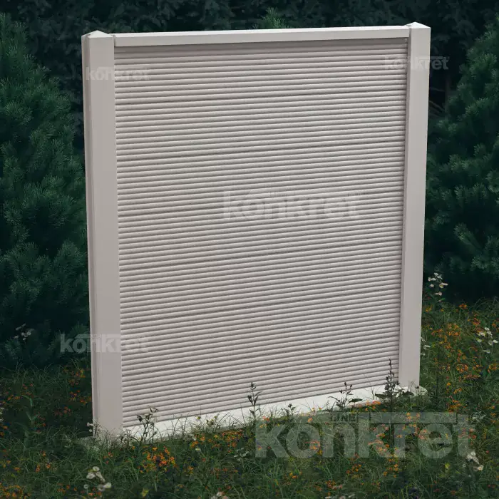 Ogrodzenie betonowe Waves (KM207), wysokość 210 cm, białe (premium)