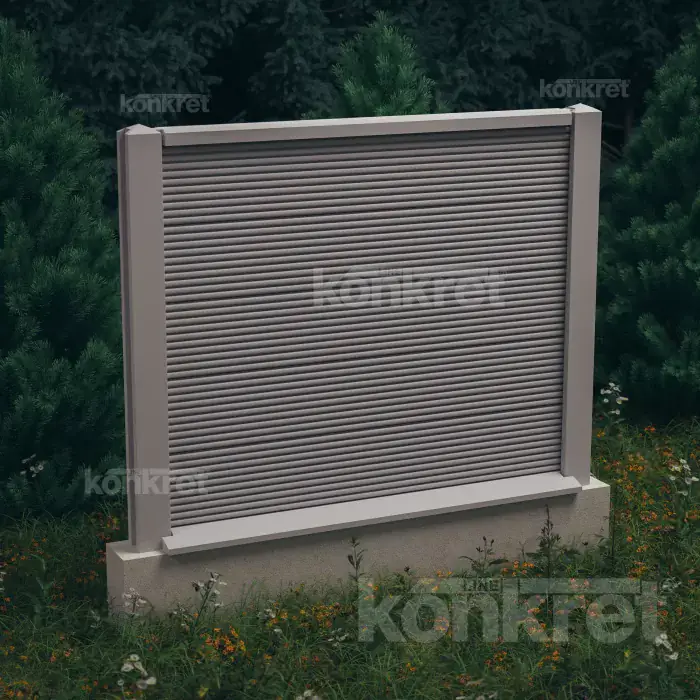 Ogrodzenie betonowe Waves (KM207), wysokość 150 cm, szare (standard)