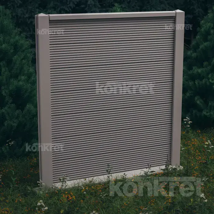 Ogrodzenie betonowe Waves (KM207), wysokość 210 cm, szare (standard)