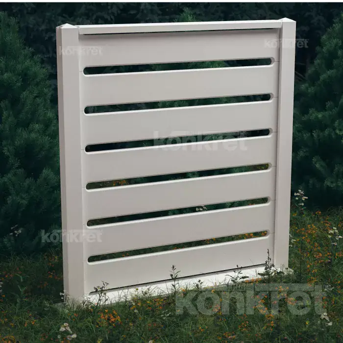 Ogrodzenie betonowe Avalon (KV301), wysokość 210 cm, białe (premium)
