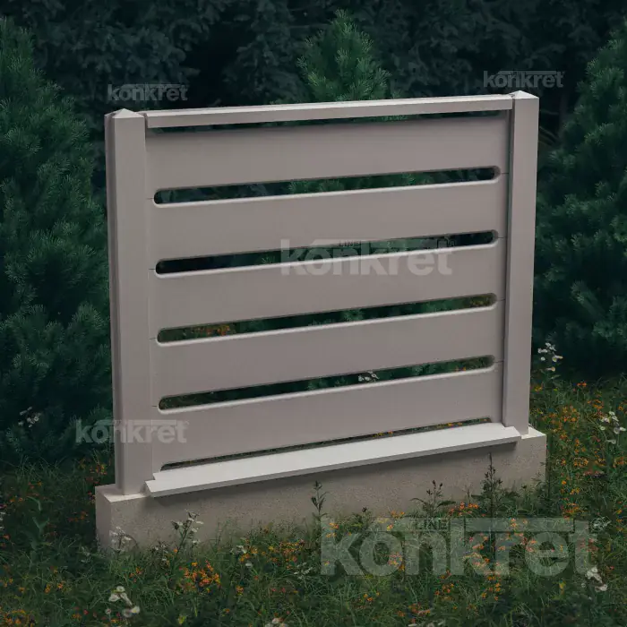 Ogrodzenie betonowe Avalon (KV301), wysokość 150 cm, szare (standard)