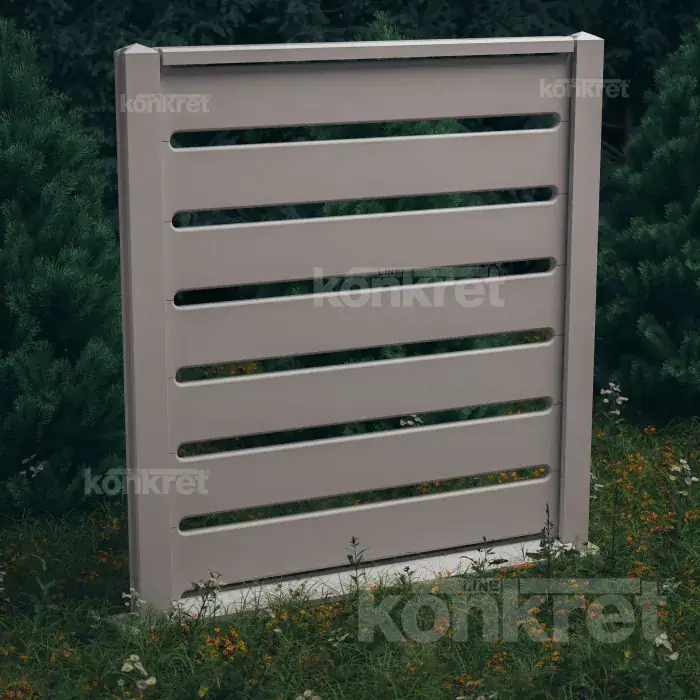 Ogrodzenie betonowe Avalon (KV301), wysokość 210 cm, szare (standardowe)