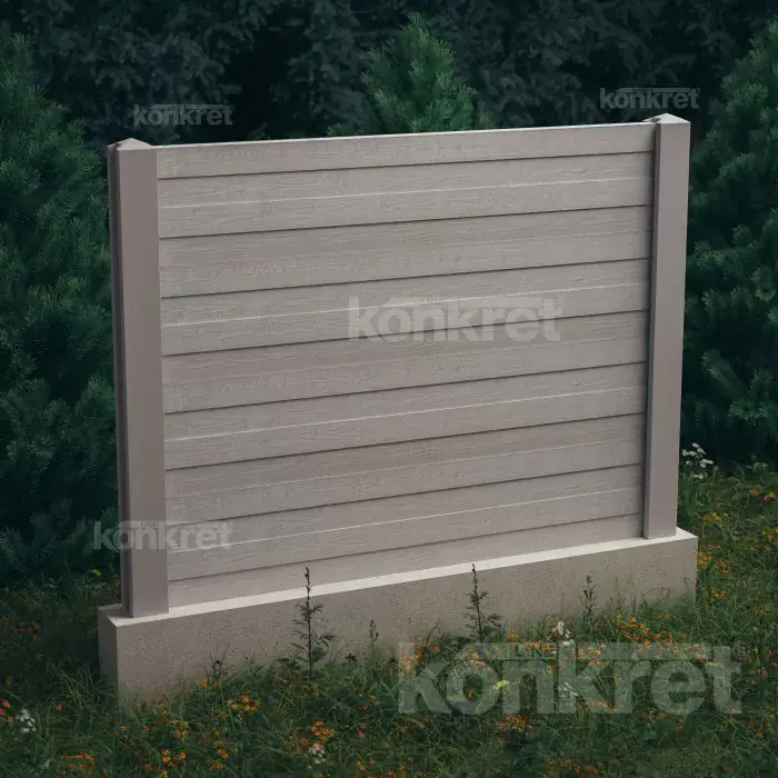 Ogrodzenie betonowe Cedar (KM302), wysokość 160 cm, szare (standardowe)