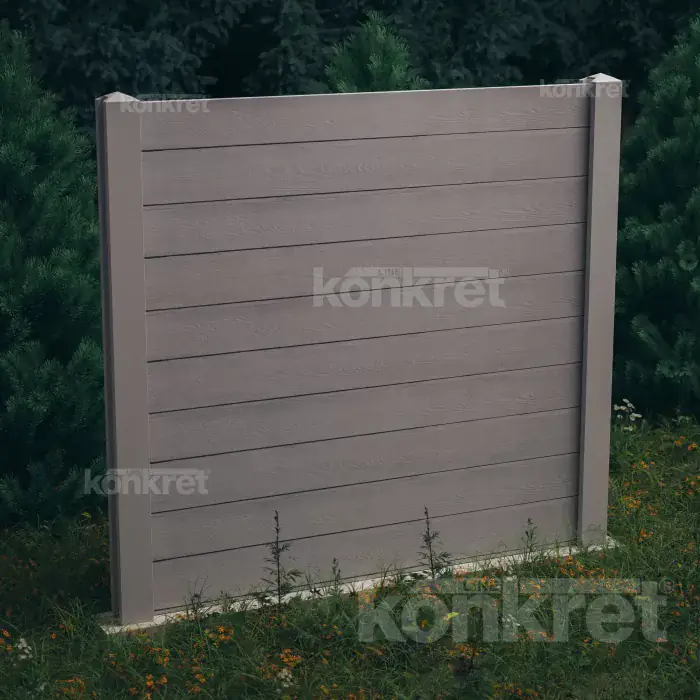 Ogrodzenie betonowe Douglas (KM301), wysokość 200 cm, szare (standardowe)