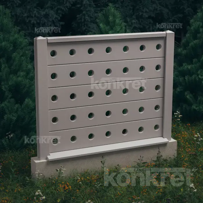 Ogrodzenie betonowe Lights (KV202), wysokość 150 cm, szare (standardowe)