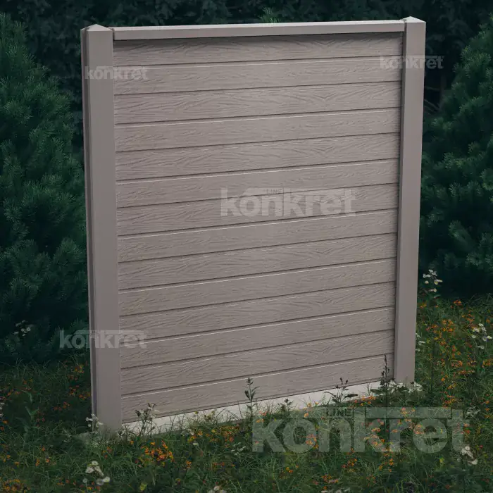 Ogrodzenie betonowe Lightwood (KM300), wysokość 210 cm, szare (standardowe)
