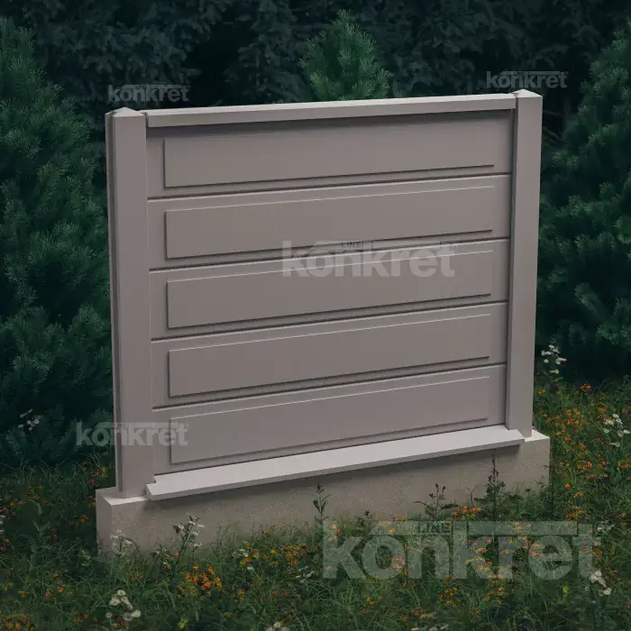 Ogrodzenie betonowe Nova (KS402), wysokość 150 cm, szare (standardowe)