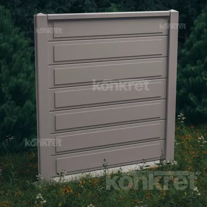 Ogrodzenie betonowe Nova (KS402), wysokość 210 cm, szare (standard)