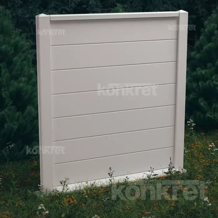 Ogrodzenie betonowe Simple (KV100), wysokość 210 cm, białe (premium)