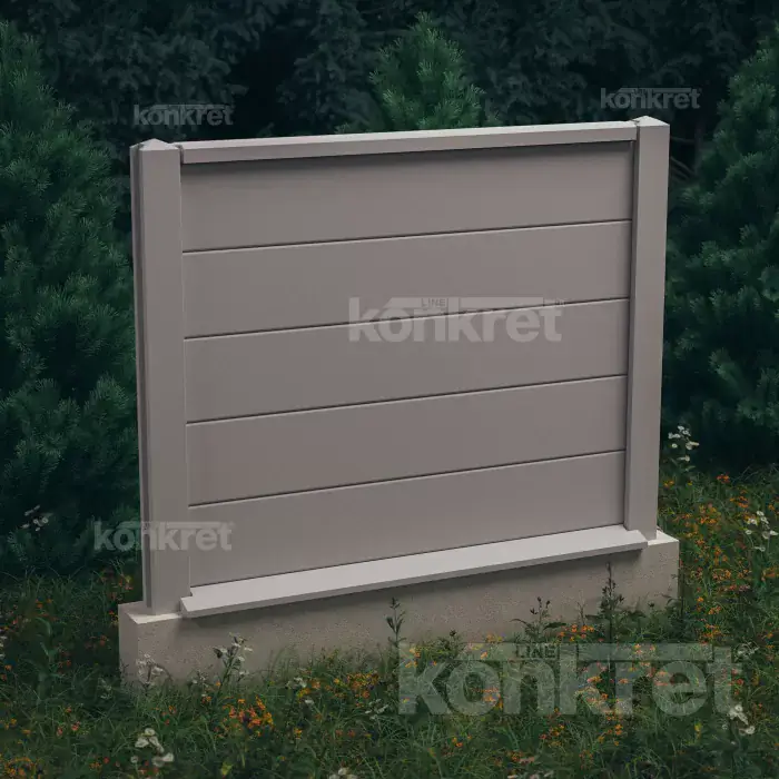 Ogrodzenie betonowe Simple (KV100), wysokość 150 cm, szare (standardowe)