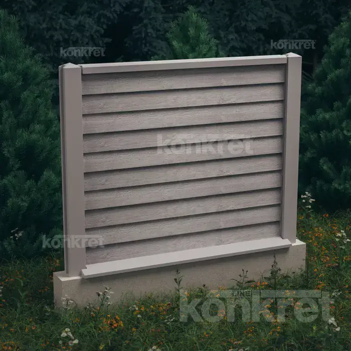 Ogrodzenie betonowe Timberlap (KT104), wysokość 150 cm, szare (standard)