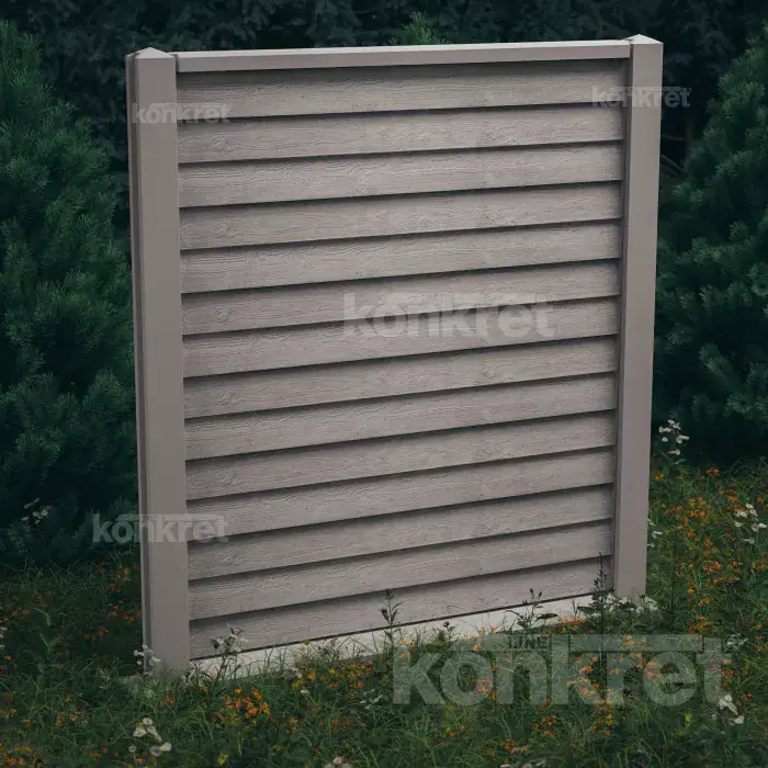 Ogrodzenie betonowe Timberlap (KT104), wysokość 210 cm, kolor szary (standardowy)