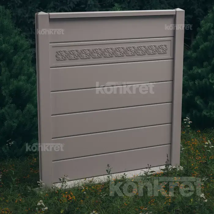 Ogrodzenie betonowe Traditional (KV111), wysokość 210 cm, kolor szary (standardowy)