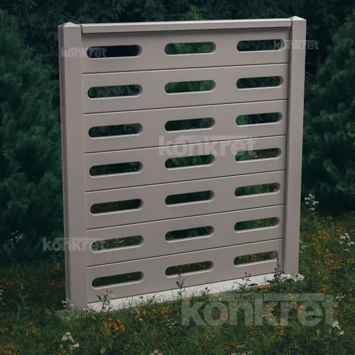 Ogrodzenie betonowe Visio (KV201), wysokość 210 cm, szare (standard)